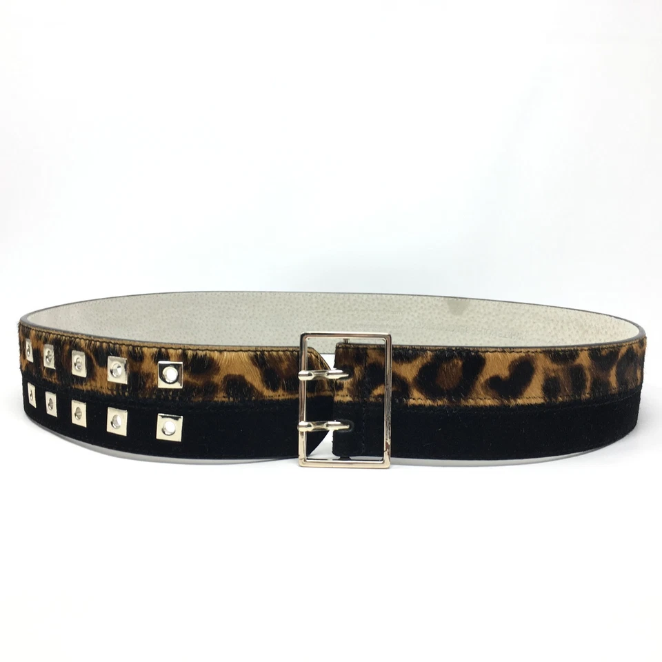 Cinturón de cadera White House Black Market para mujer talla pequeña S piel de becerro de leopardo negro Foto 2 de 4