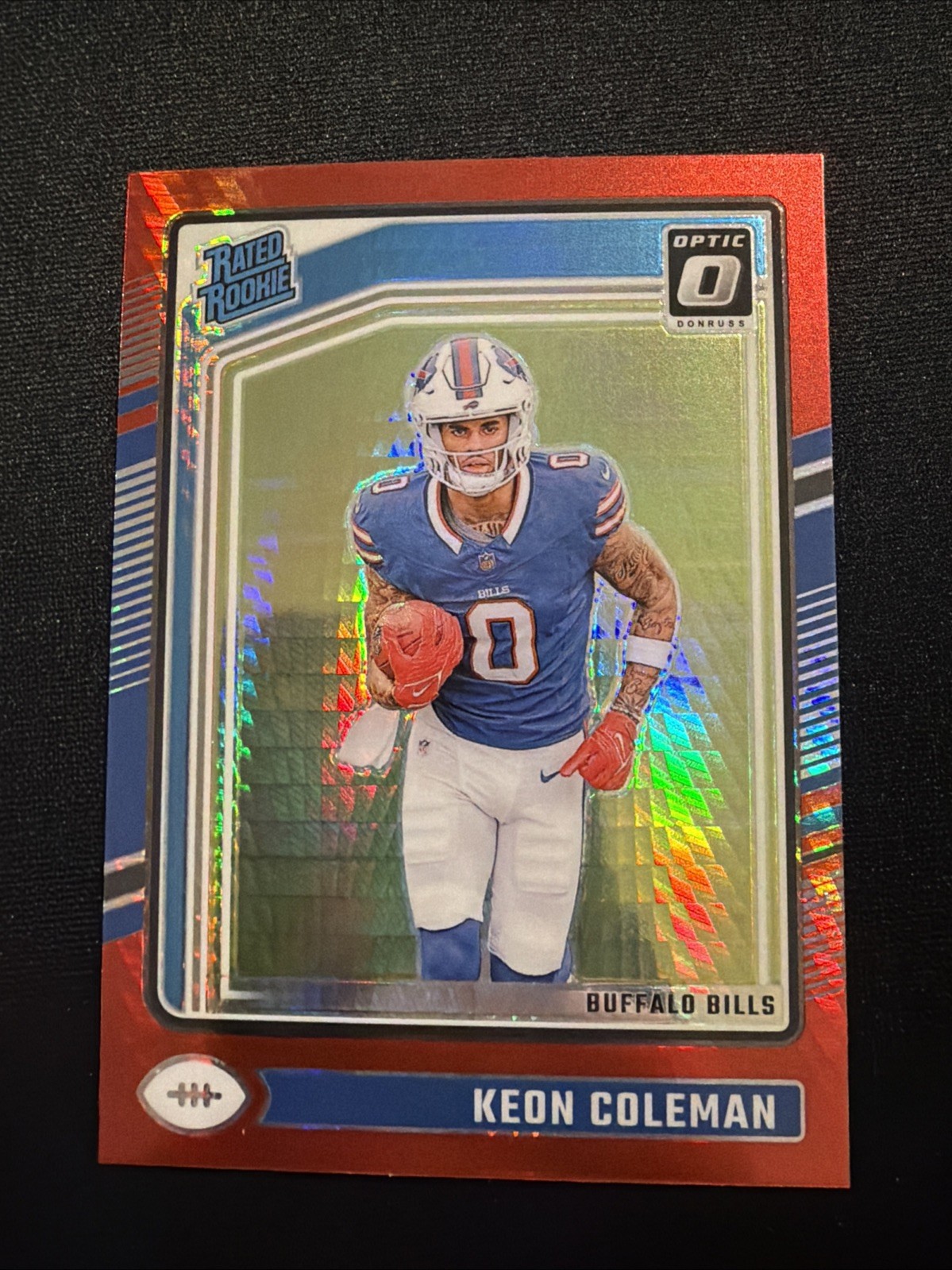 2024 Panini Donruss Optic - Rated Rookie Keon Coleman #263 Red Hyper Prizm (RC)