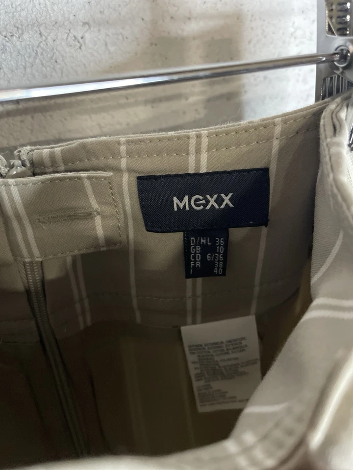 Falda vintage Mexx Y2K para mujer EE. UU. 12 pines rayas línea A Foto 2 de 2