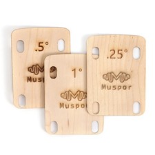 3Pcs 0.25 & 0.5 & 1 Degree Electric Guitar Neck Shims Maple Plate Repair Parts