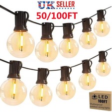 50-100 FT Mains Powered String Light Festoon Outdoor LED Garden G40 Bulbs Lights