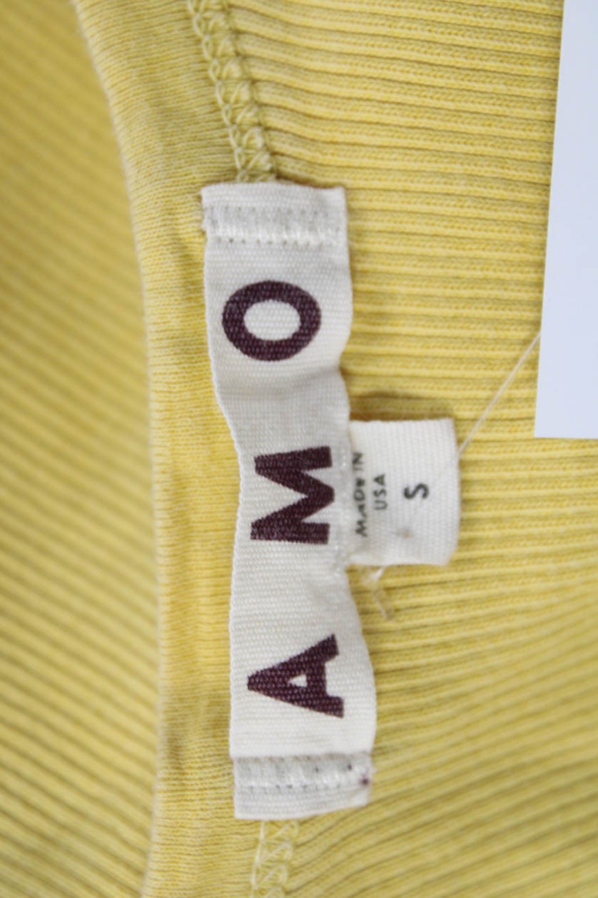 Amo Women Basic Sleeveless Solid Yellow Cotton Ro… - image 6