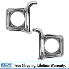 Headlight Trim Bezel Chrome Silver Driver Passenger Pair For Blazer Pickup Jimmy