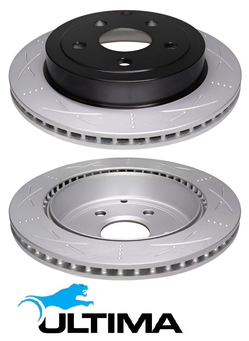 ULTIMA REAR SLOTTED DISC BRAKE ROTORS FOR HOLDEN CAPRICE WM SIDI LLT LFX 3.6L V6