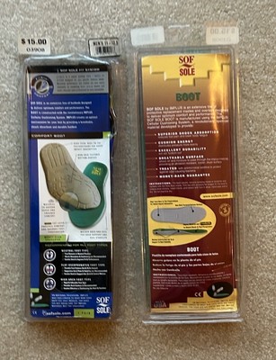 SOF SOLE COMFORT INSOLE BOOTS MENS 11-12.5 NEW IN PACKAGE