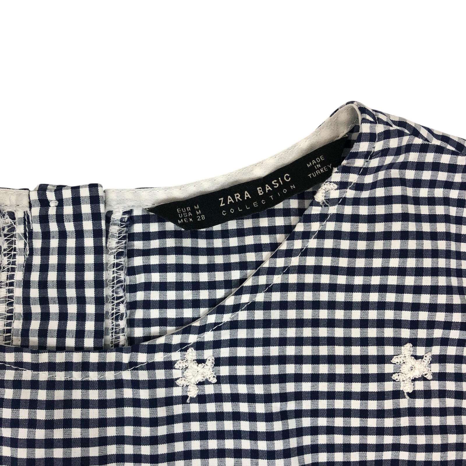 Zara Gingham Plaid Print Embroidered Tank Top Shirt Size M Western Cowgirl Boho thumbnail 10