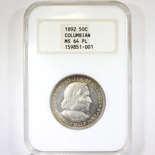 1892 50C Columbian NGC MS64PL Fatty - Classic Silver Commemorative