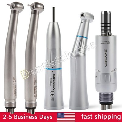 Dental High Turbine Low Speed Handpiece Straight Contra Angle Air Motor 4Holes