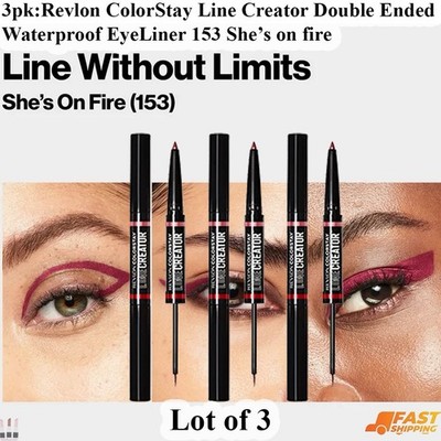 Revlon ColorStay Line Creator Double Ended Eyeliner 153 Shes On Fire 0.07oz 3pk