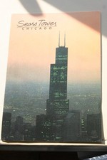 ANTIQUE Postcard SEARS TOWER AT DUSK Chicago Illinois   THE POSTCARD FACTORY