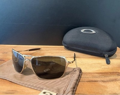 Oakley Inmate Gold Metal Rectangle Sunglasses brown Lens Men s