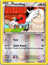 Fletchling Reverse Holo Common PHF XY - Phantom Forces 89/119 LP