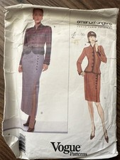 Vintage Vogue Paris Original 90s Suit Sewing Pattern (2017) Emanuel Ungaro 14-18