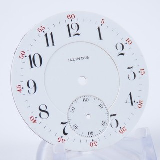 Illinois 16 Size Factory Double Sunk Railroad Enamel Pocket Watch Dial