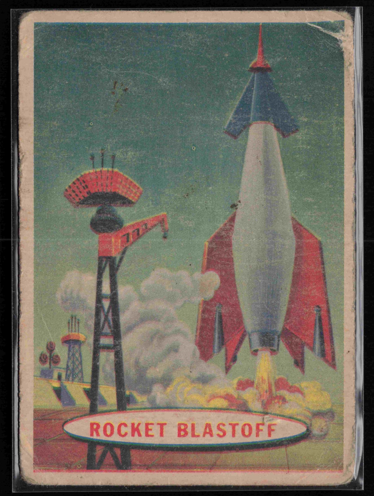 1957 Topps Space #17 Rocket Blastoff Vintage Very Poor