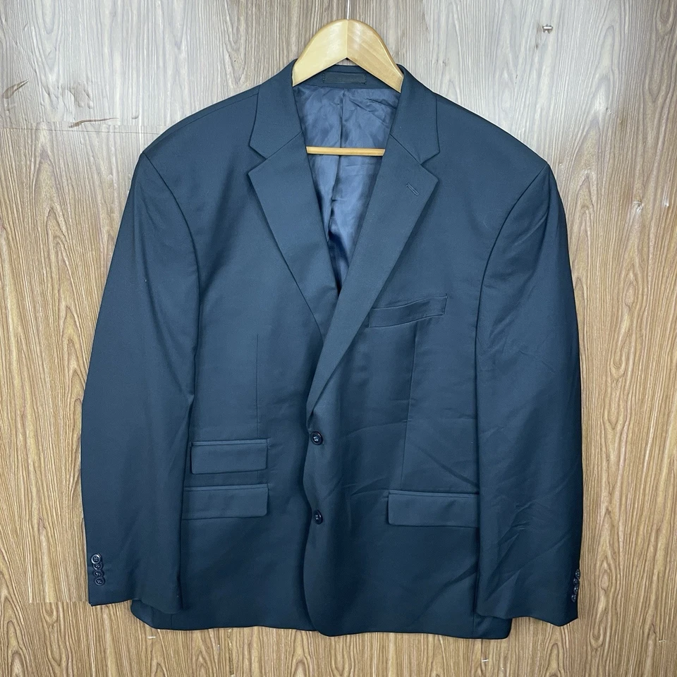 Chaqueta Blazer Sean John Para Hombre 48R Azul Poliéster Sólido Doble Ventilación Dos Botones Foto 2 de 4