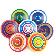 14 Pcs Painted Wooden Tops Funny Peg-top Educational Craft Gift Toys toy game