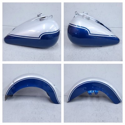 Harley FL Shovelhead Custom Painted Tins Set Two Tone Gray And Blue 25549