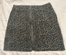 Altar’d State 100% Cotton Cheetah Print Green Mini Skirt