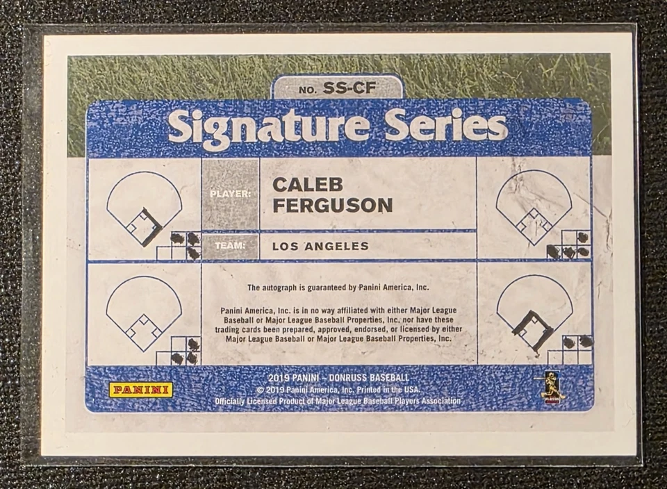A 2019 PANINI SIGNATURE SERIES CALEB FERGUSON AUTOGRAPHED BASEBALL CARD DODGERS - Image 2 of 2