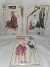Simplicity Butterick Burda Patterns Girls 4620 5162 6830