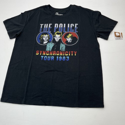 NUOVO The Police Band Synchronicity Tour 1983 Taglia Media Nero Retro Concerto Rock - Foto 6 di 10