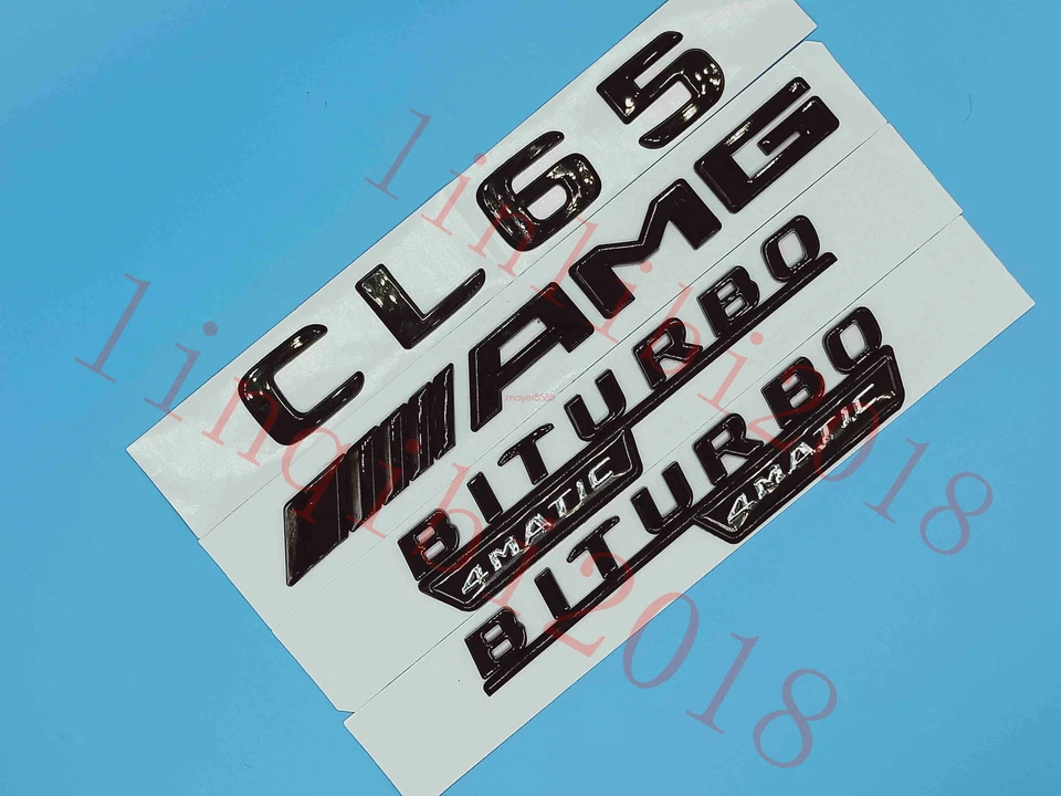 Pegatina insignia emblema negro brillante plano "CL65 AMG BITURBO" para Mercedes Benz CL65 Foto 3 de 4