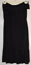 Merona Tube Top Dress Ruffle Womens Small Black Stretch  Knee Length Soft
