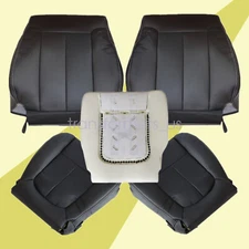 For 2009-2014 Ford F150 Lariat Driver Passenger PERFORATED Seat Cover Foam Black