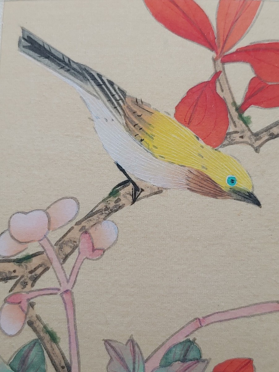 民国画家子文 绢本 仿元人花鸟图 Republic China Painter