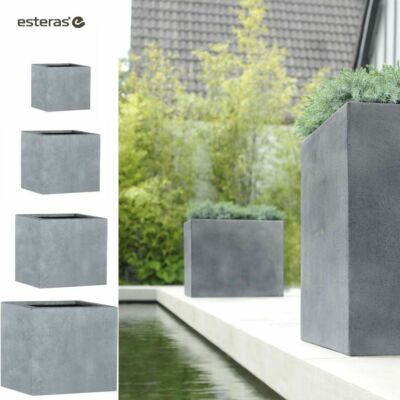 esteras Blumenkübel aus Fiberglas Pflanzkübel Lisburn lead Pflanzwürfel eckig