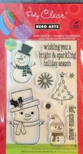 NEW HERO ARTS Holiday Season Snow Poly Clear Stamps Set CL629 Free US Ship