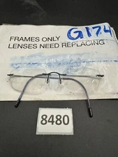 Marchon Airlock 2 760/ 24 Blue Rimless Eyeglasses Frames 50-21 140 Designer