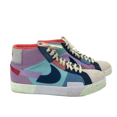 Nike White and Blue Pastel Colores Blazer Sneakers | Lace-Up  display picture 2