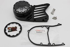 Billet aluminum stator cover clear window + 2 inserts for Yamaha Banshee BLACK