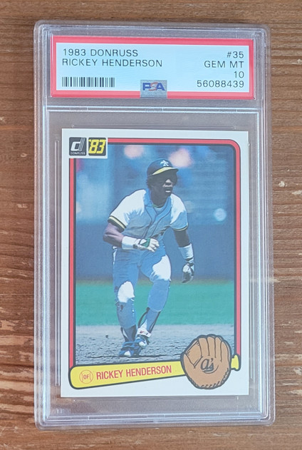 1983 Donruss #35 Rickey Henderson PSA 10 Oakland Athletics (L)
