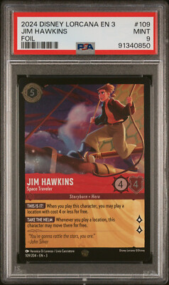 JIM HAWKINS SPACE TRAVELER PSA 9 2024 DISNEY LORCANA EN 3 #109 FOIL | eBay