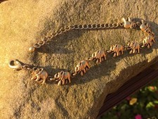Adorable Boho-Chic Brass Elephant 7" Bracelet with 3 Inch Extender