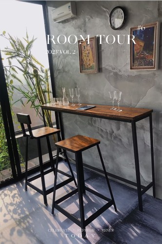 1/6 High Iegged Dining Table Without Backrest Chair Miniature Model Scene Prop - Picture 6 of 15