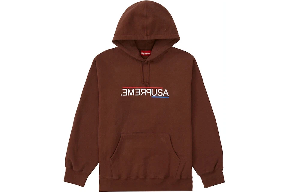 Sweat à capuche marron foncé Supreme USA AW21 neuf avec étiquette   Medium