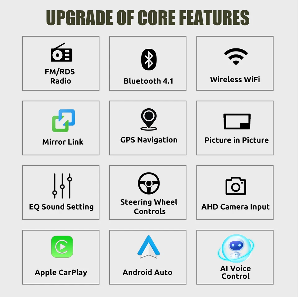 Radio de Coche 9" Carplay Android 13 32G GPS WIFI +Cám Para VW GOLF Jetta Passat - Imagen 3 de 4