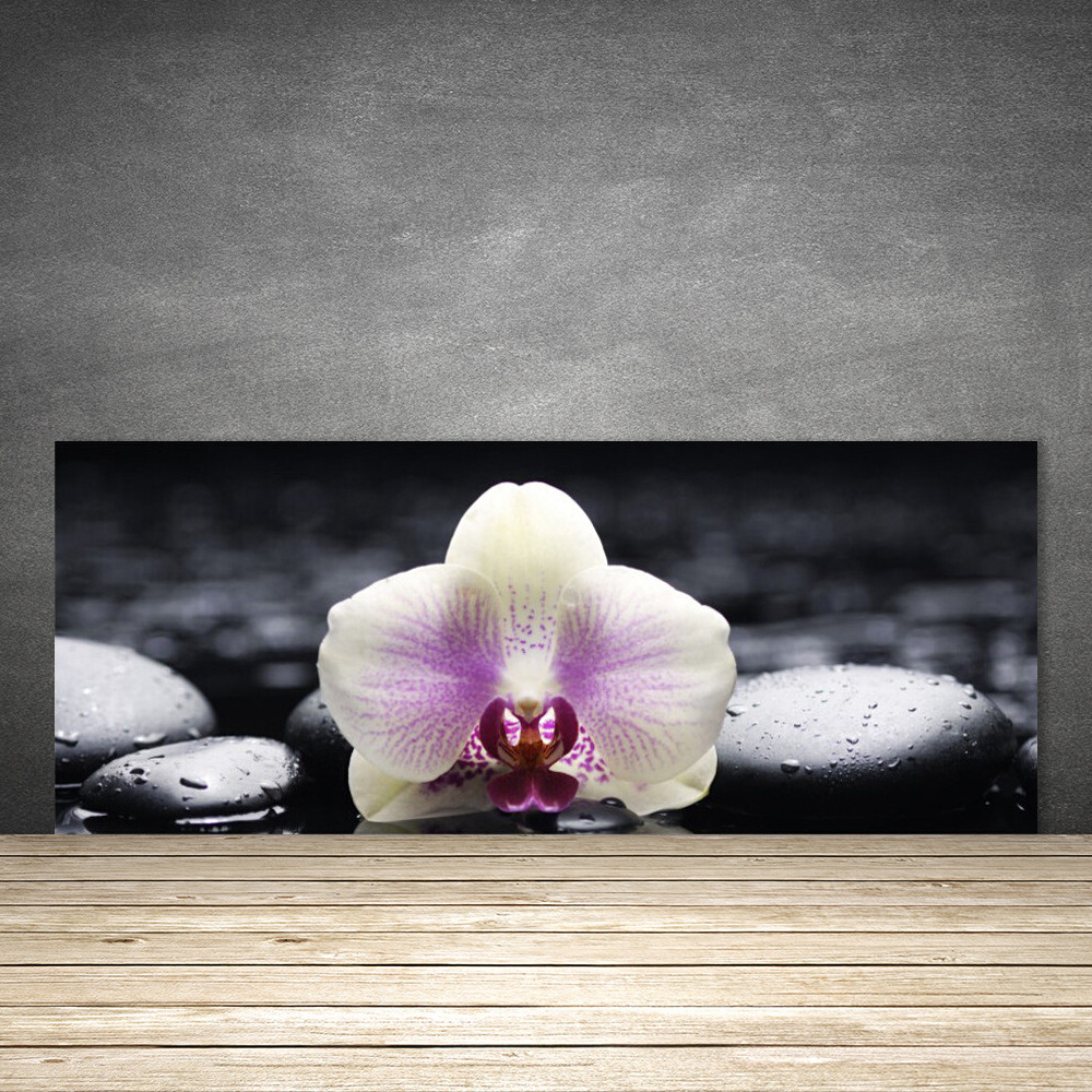 Crédence de cuisine en verre motif floral 125x50 cm pour rénover un mur sans carrelage