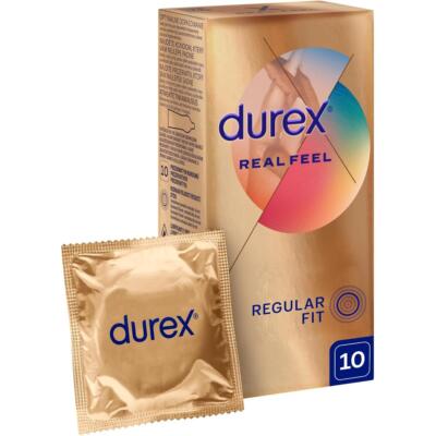 30 Stück Durex Real Feel Latexfreie Kondome für ein natürliches Haut Gefühl 56mm