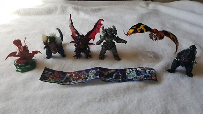 Bandai 2003 Gashapon Godzilla HG 10 - Complete set of 6, New In Sealed