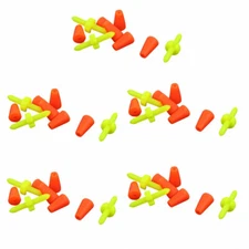 15 Set Plastic Bar Rubber Socket Fishing Fish Floating Bobber Stopper for Angler