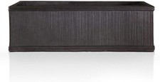 Image of Window Box Garden Planters IDEALIST Vertical Ribbed Outdoor Pots with Drainage