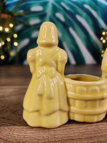 Cameron Clay Dutch Boy and Girl w/Barrel, Endearing Pale Yellow Jack and Jill - Picture 7 of 10