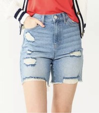 New SO Juniors Dad Shorts Super High Rise Distressed Light Wash - Size 9/29W