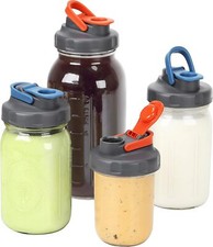 4-Pack Mason Jar Lids, Wide Mouth Pour-Out Flip-Top Lids for Mason Jars