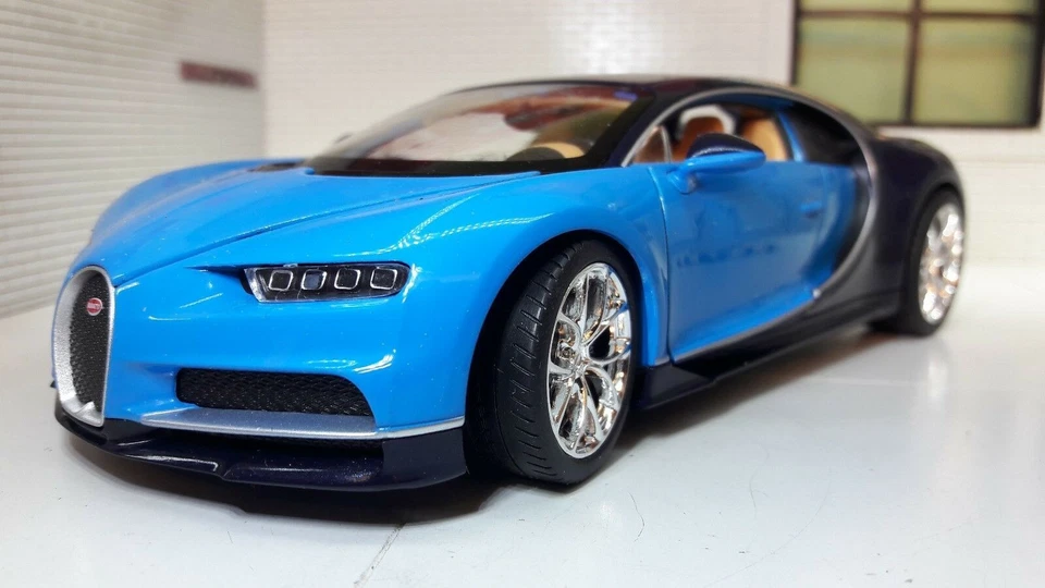 Bugatti Chiron W16 Blue 2016 Super Detailed Diecast 1:24 Scale Model Car Welly - Image 2 of 4